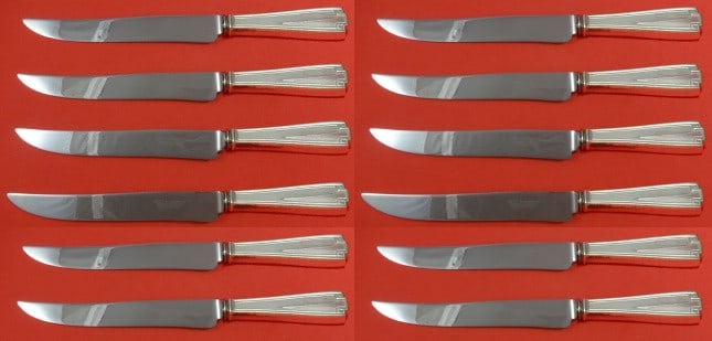12 Gorham Etruscan sterling silver steak knives 8 1/2 (1 of 1)