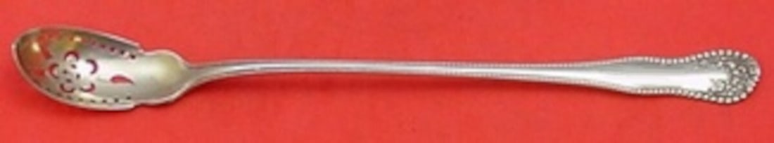 Gorham Lancaster Sterling Silver Olive Spoon 8 1/4" Rare Gold Wash: Gorham Lancaster Sterling Silver Olive Spoon 8 1/4" Rare Gold Wash This exquisite olive spoon is a rare find from the Lancaster pattern by Gorham, crafted from high-quality sterling silver. Measuring 