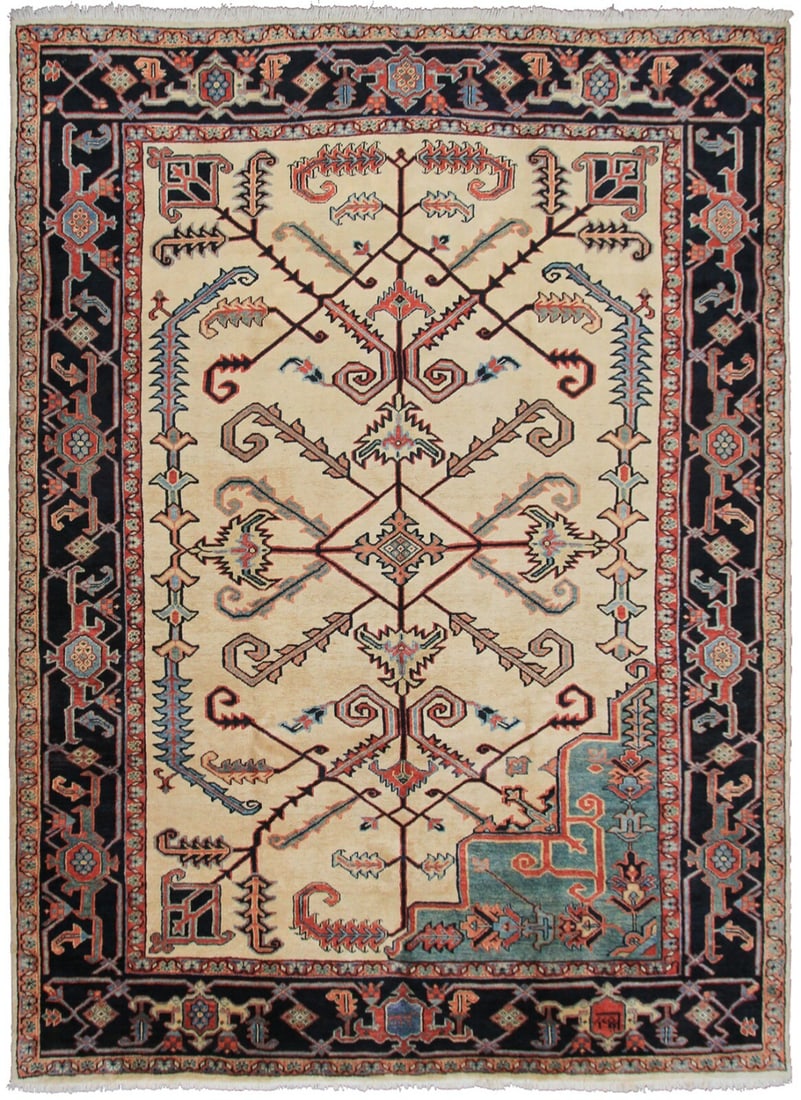 Hand Knotted Heriz Serapi Wool Area Rug 8'3 x 11'10 (1 of 12)