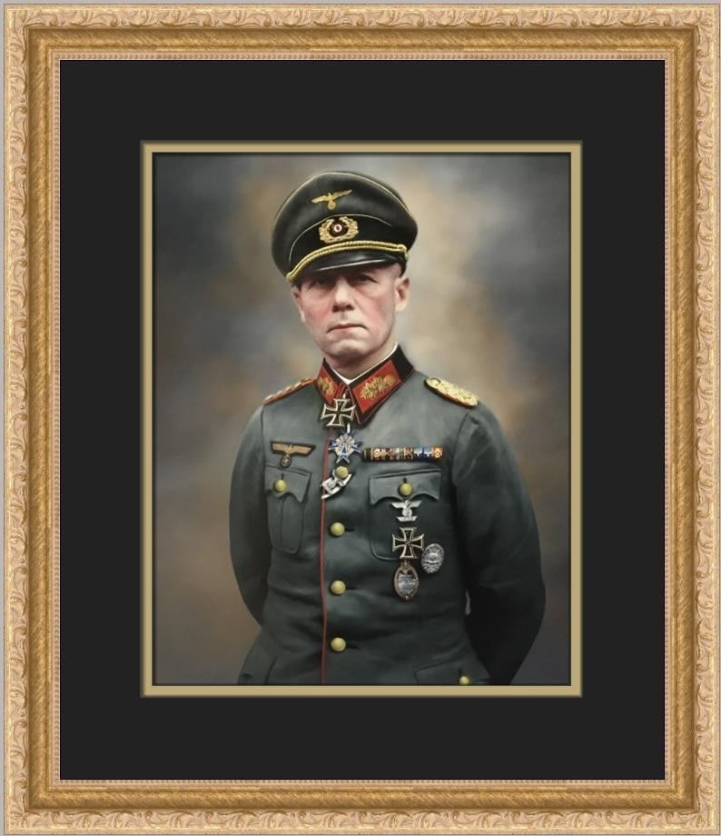 Custom Framed WWII Erwin Rommel Desert Fox Reproduction Photograph (1 of 2)