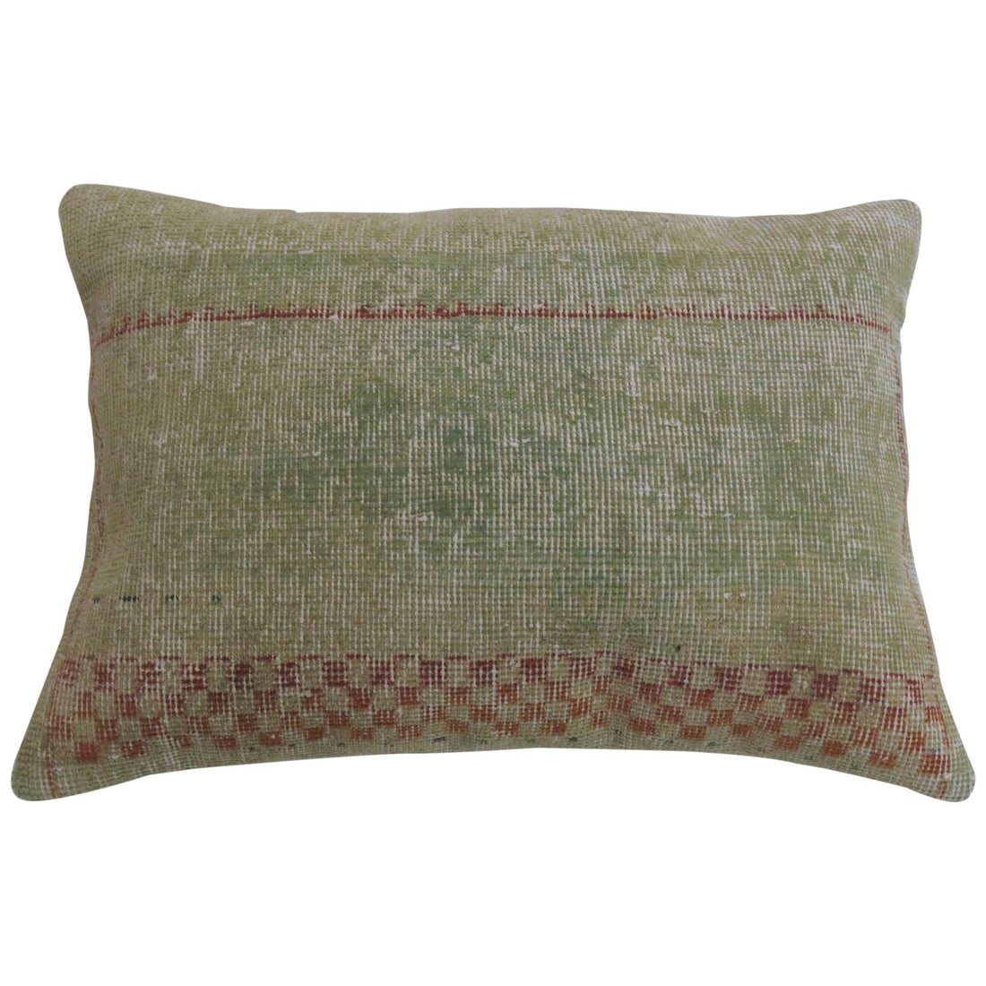 Art Deco Turkish Rug Pillow 18 x 25 Cotton Wool Foam: Art Deco Turkish Rug Pillow 18 x 25 Cotton Wool Foam This large pillow is crafted from a shabby chic Turkish Art Deco rug, offering a unique blend of texture and style. Made with cotton, foam, and woo