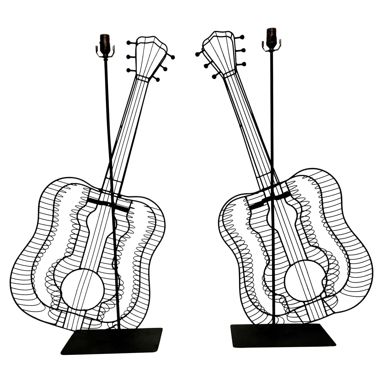 Set of 2 Mid-Century Modern Fredrick Weinberg Guitar Lamps (1 of 9)