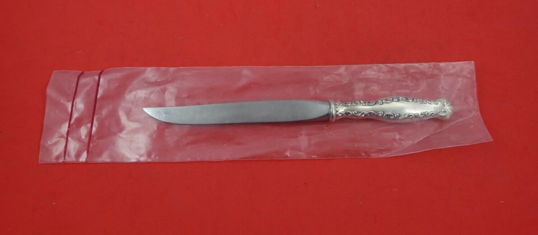 Rare Whiting Louis XV Sterling Silver Steak Knife 8 1/4": Rare Whiting Louis XV Sterling Silver Steak Knife 8 1/4" This exquisite steak knife from Whiting features the elegant Louis XV pattern, crafted from high-quality sterling silver. Measuring 8 1/4 inche