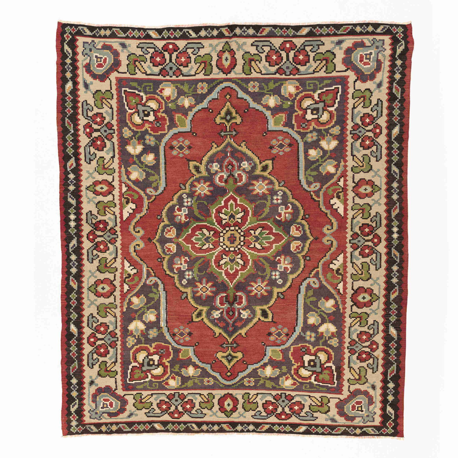 Authentic Handmade Gocmen Wool on Wool Kilim 240 x 284 cm: Authentic Handmade Gocmen Wool on Wool Kilim 240 x 284 cm Discover the elegance of this Authentic Handmade Gocmen Wool On Wool Kilim, expertly crafted using traditional techniques. This flat woven pie