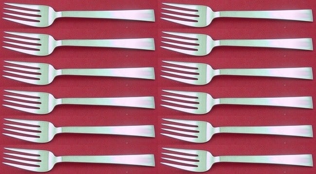 International Sterling Silver Continental Salad Fork Set 12 Pieces (1 of 4)