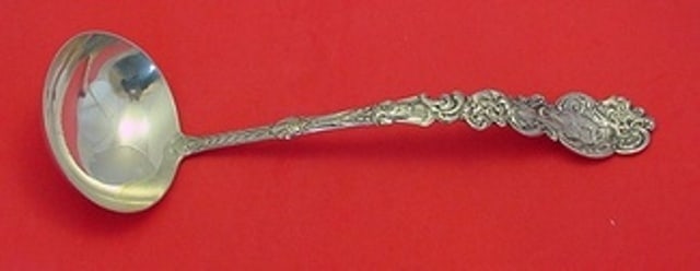 Gorham Versailles Sterling Silver Large Soup Ladle 12 3/4": Gorham Versailles Sterling Silver Large Soup Ladle 12 3/4" This exquisite soup ladle is part of the prestigious Versailles pattern by Gorham, crafted from high-quality sterling silver. Measuring an im