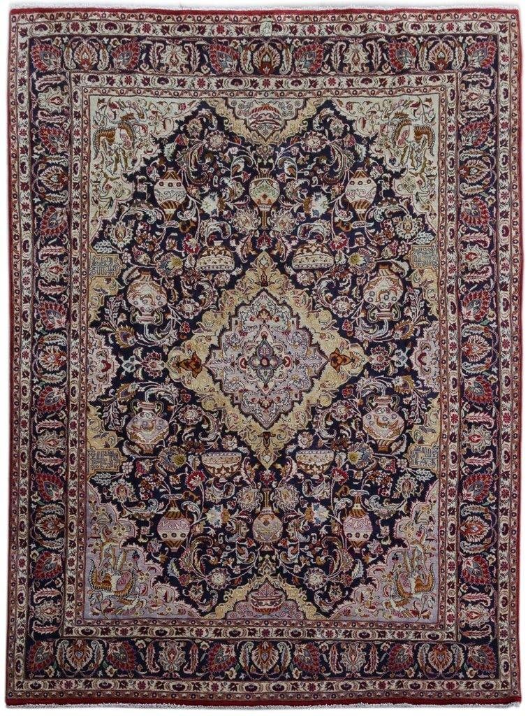 Handcrafted Black Persian Kashmar Rug 9'10 x 13'4 Signed Artisan: Handcrafted Black Persian Kashmar Rug 9'10 x 13'4 Signed Artisan Free continental US Shipping Experience the elegance of this meticulously handcrafted 9' 10" x 13' 4" Black Persian Signed Kashmar Rug,
