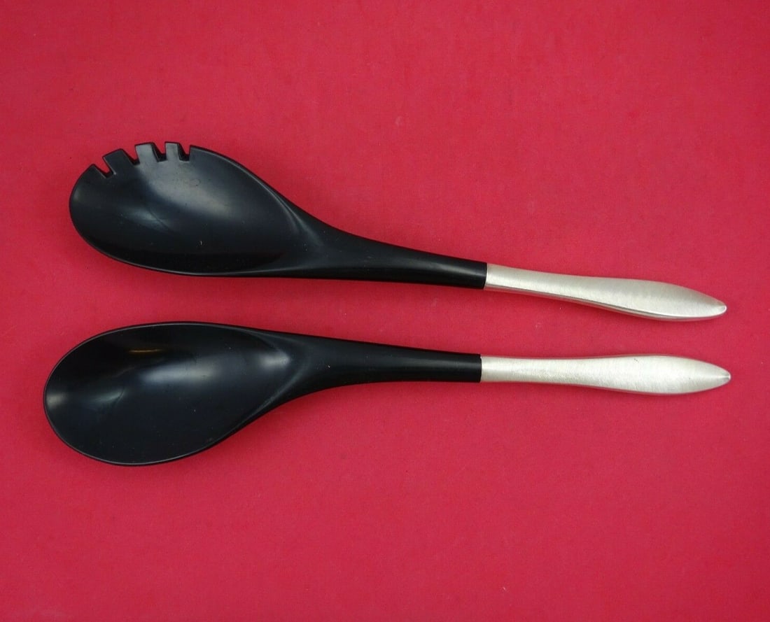 Towle RSVP Sterling Silver Salad Serving Set 2-Piece with Ebony 12 Inch: Towle RSVP Sterling Silver Salad Serving Set 2-Piece with Ebony 12 Inch This RSVP by Towle Sterling Silver Salad Serving Set includes two beautifully crafted pieces, each measuring 12 inches. The set 