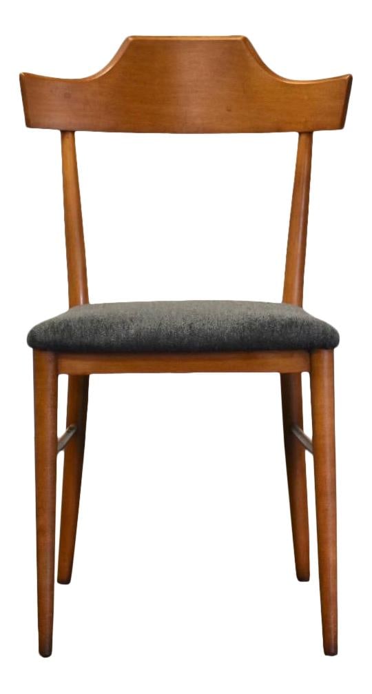 Mid-Century Modern Solid Maple Desk Chair Grey Upholstery Paul McCobb Style (1 of 8)