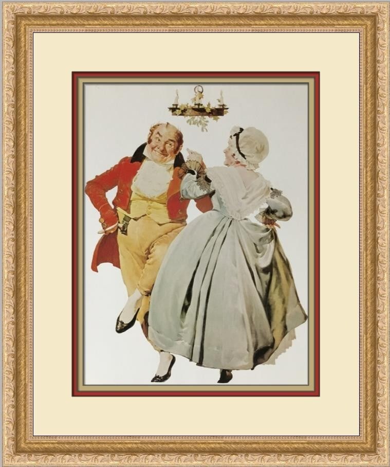 Norman Rockwell Couple Dancing Under Mistletoe Framed Art 1991 (1 of 2)
