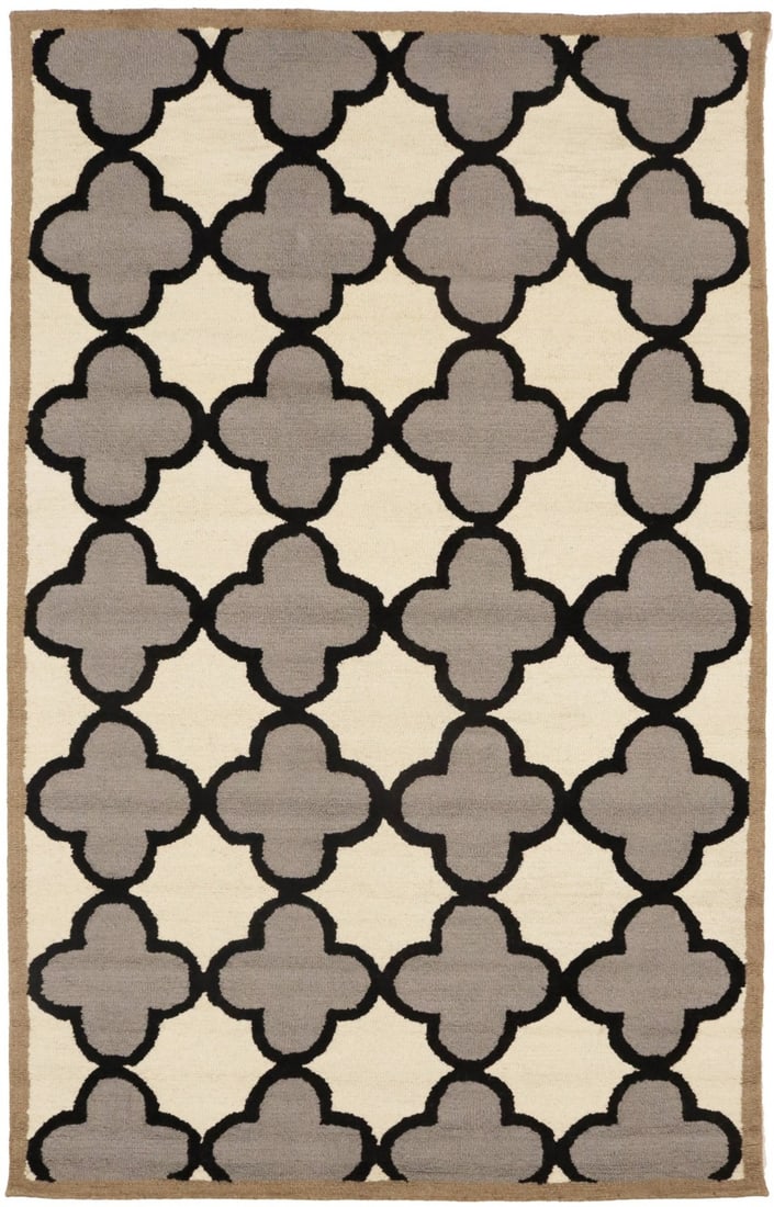 5x8 Hand-Tufted Modern Multicolored Wool Trellis Rug: 5x8 Hand-Tufted Modern Multicolored Wool Trellis Rug Enhance your living space with this stunning hand-tufted modern rug, featuring a vibrant multicolored trellis pattern. Crafted from high-quality wo