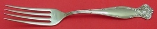 Towle Empire Sterling Silver Dinner Fork 7 1/8 in: Towle Empire Sterling Silver Dinner Fork 7 1/8 in Sterling silver regular fork in the Empire pattern by Towle. It is monogrammed, with monos varying, and is in excellent pre-owned condition. Made in t