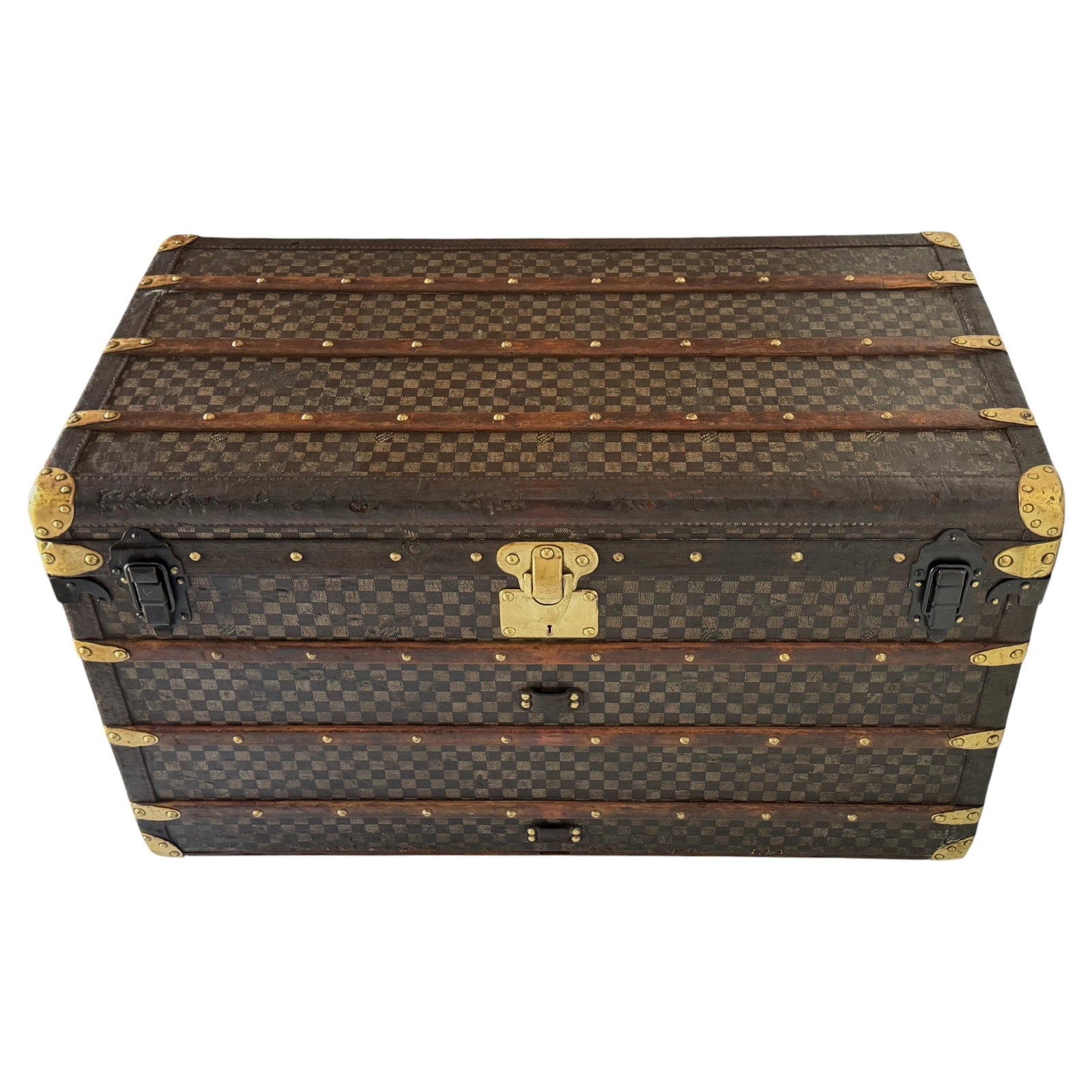 Louis Vuitton Damier Canvas Steamer Trunk Ballantine Family Provenance (1 of 18)