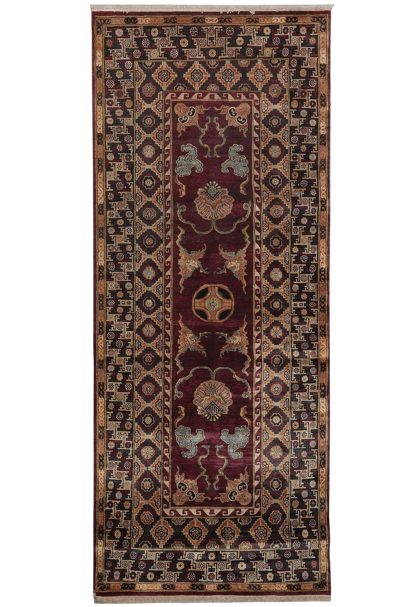 Jaipour Hand Knotted Wool Runner Rug 5 x 12 Gallery Size Floral Design: Jaipour Hand Knotted Wool Runner Rug 5 x 12 Gallery Size Floral Design Free continental US Shipping This 5 x 12 foot wide gallery-size Jaipour runner rug is hand-knotted from high-quality wool by skil