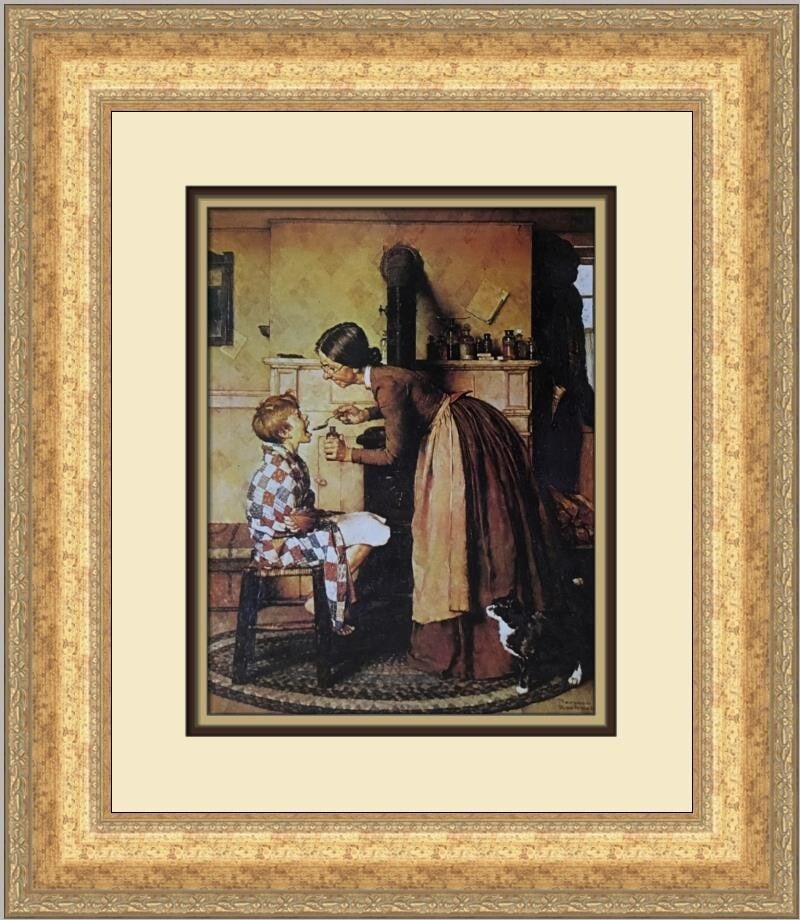 Norman Rockwell Medicine Custom Framed Print 1979 Photorealism Art: Norman Rockwell Medicine Custom Framed Print 1979 Photorealism Art This stunning custom framed print by renowned artist Norman Rockwell captures the essence of medicine in a photorealistic style. Prod