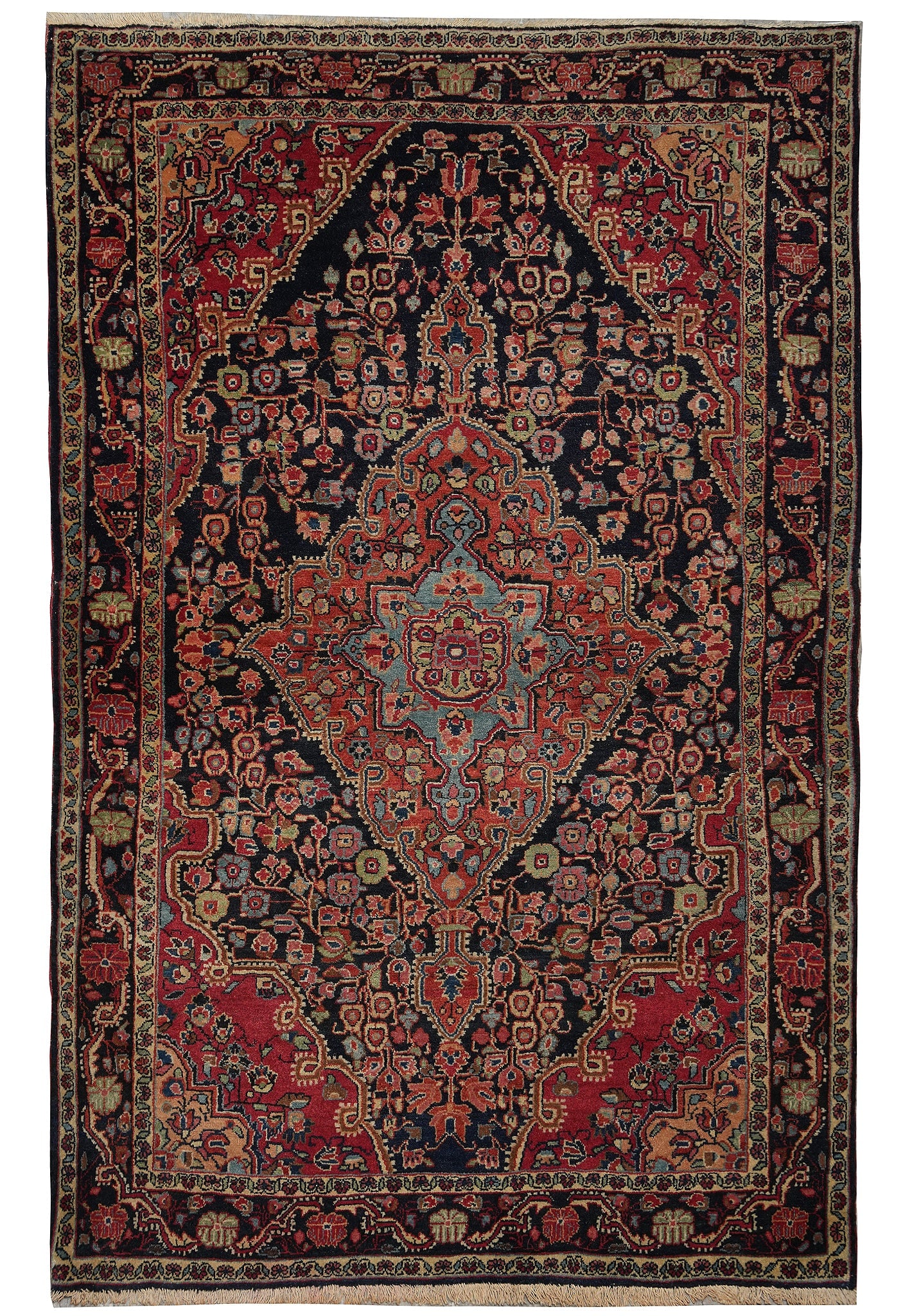 Authentic Antique Persian Sarok Feraghan Rug 3.4 x 5 1940s: Authentic Antique Persian Sarok Feraghan Rug 3.4 x 5 1940s Free continental US Shipping This is an authentic Persian Sarok Feraghan rug from the 1940s, featuring traditional craftsmanship and design. 