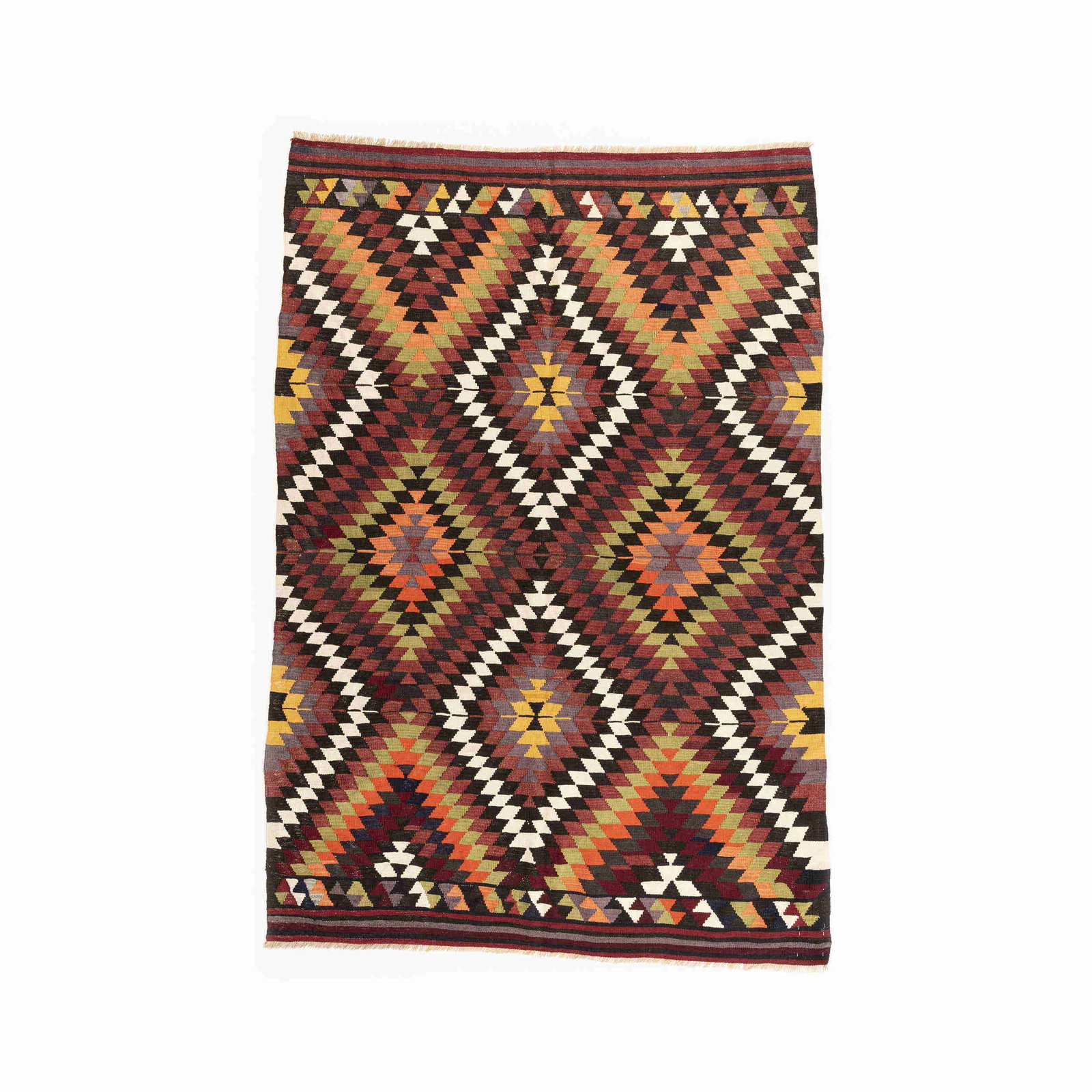 Authentic Handmade Anadol Wool Kilim 70.9 x 100.4 Inches: Authentic Handmade Anadol Wool Kilim 70.9 x 100.4 Inches Discover the beauty of this Authentic Handmade Anadol Kilim, crafted from high-quality wool on wool. This flat-woven masterpiece showcases trad