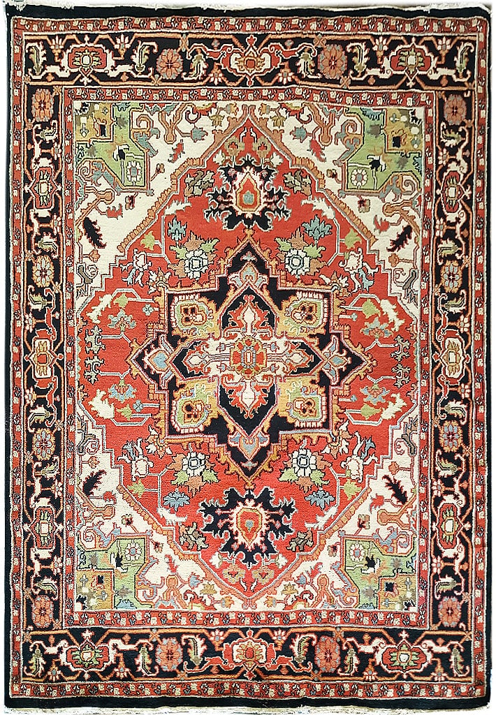10 x 14 Handmade Serapi Rug Premium Padding Available: 10 x 14 Handmade Serapi Rug Premium Padding Available Free continental US Shipping This exquisite handmade Serapi rug measures 10 x 14 feet, showcasing intricate patterns and vibrant colors typical of