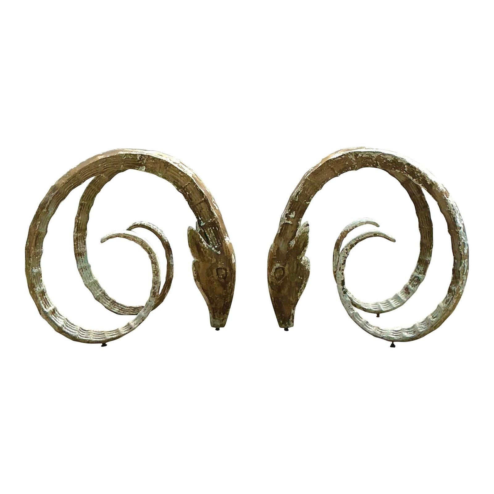 Vintage Boho Cast Aluminum Ibex Dining Table Pedestals Inspired by Chervet (1 of 7)