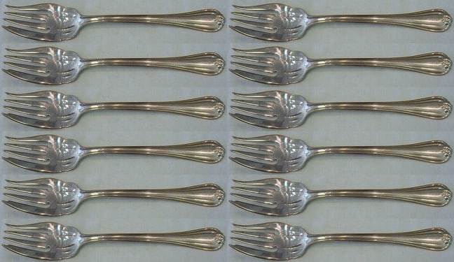 Reed & Barton Woodwind Sterling Silver Salad Forks Set of 12 pcs (1 of 4)