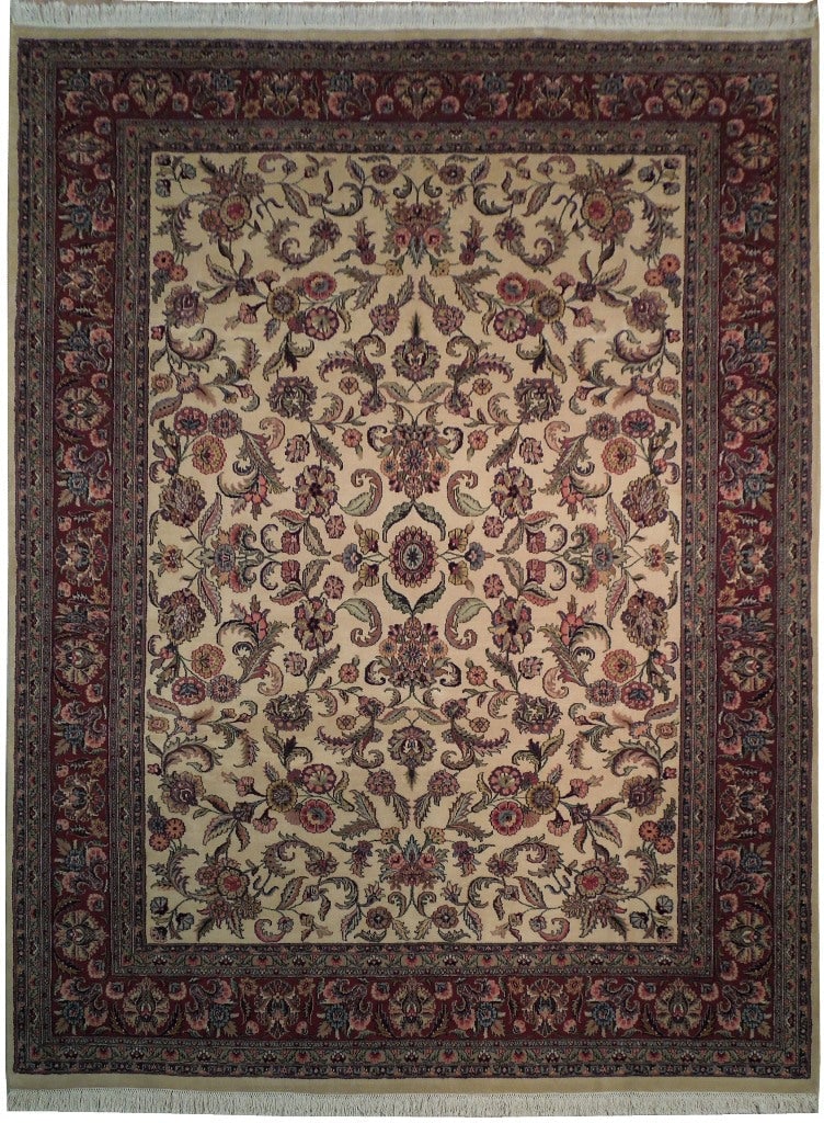 8.9 x 11.4 Semi-Antique Persian Heriz Rug All Over Ivory Hand-Knotted Wool: 8.9 x 11.4 Semi-Antique Persian Heriz Rug All Over Ivory Hand-Knotted Wool Free continental US Shipping This semi-antique Persian Heriz rug measures 8.9 x 11.4 feet and showcases a rare all-over ivory