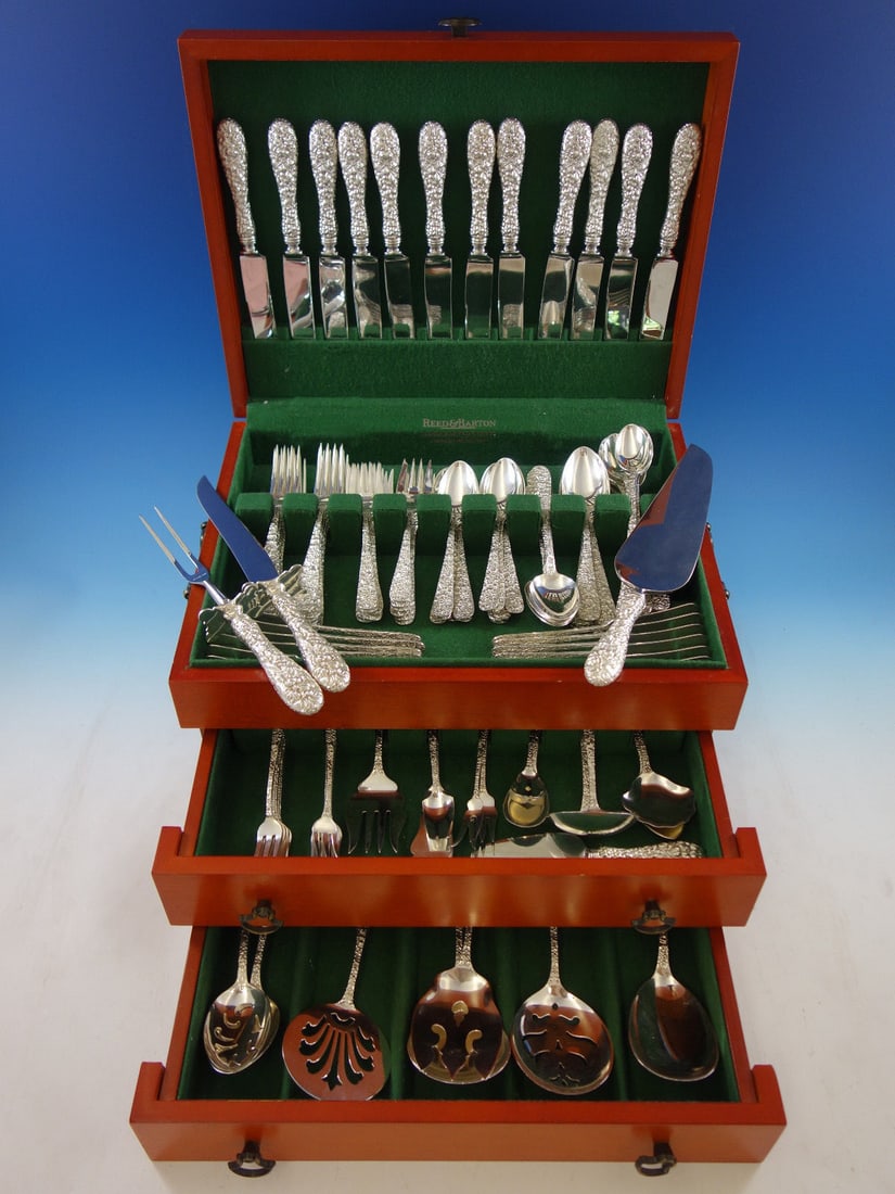 Stieff Rose Sterling Silver Flatware Set for 12 - 118 Pieces with Bonus Chest (1 of 12)