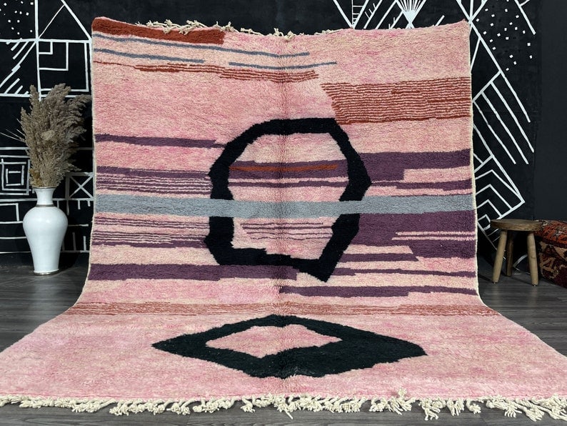 Authentic Handwoven Berber Rug 100% Sheep Wool Morocco 10 x 6.56 ft: Authentic Handwoven Berber Rug 100% Sheep Wool Morocco 10 x 6.56 ft This authentic Elegant Rug is handwoven by skilled Berber women in the picturesque Atlas Mountains of Morocco. Crafted using traditi