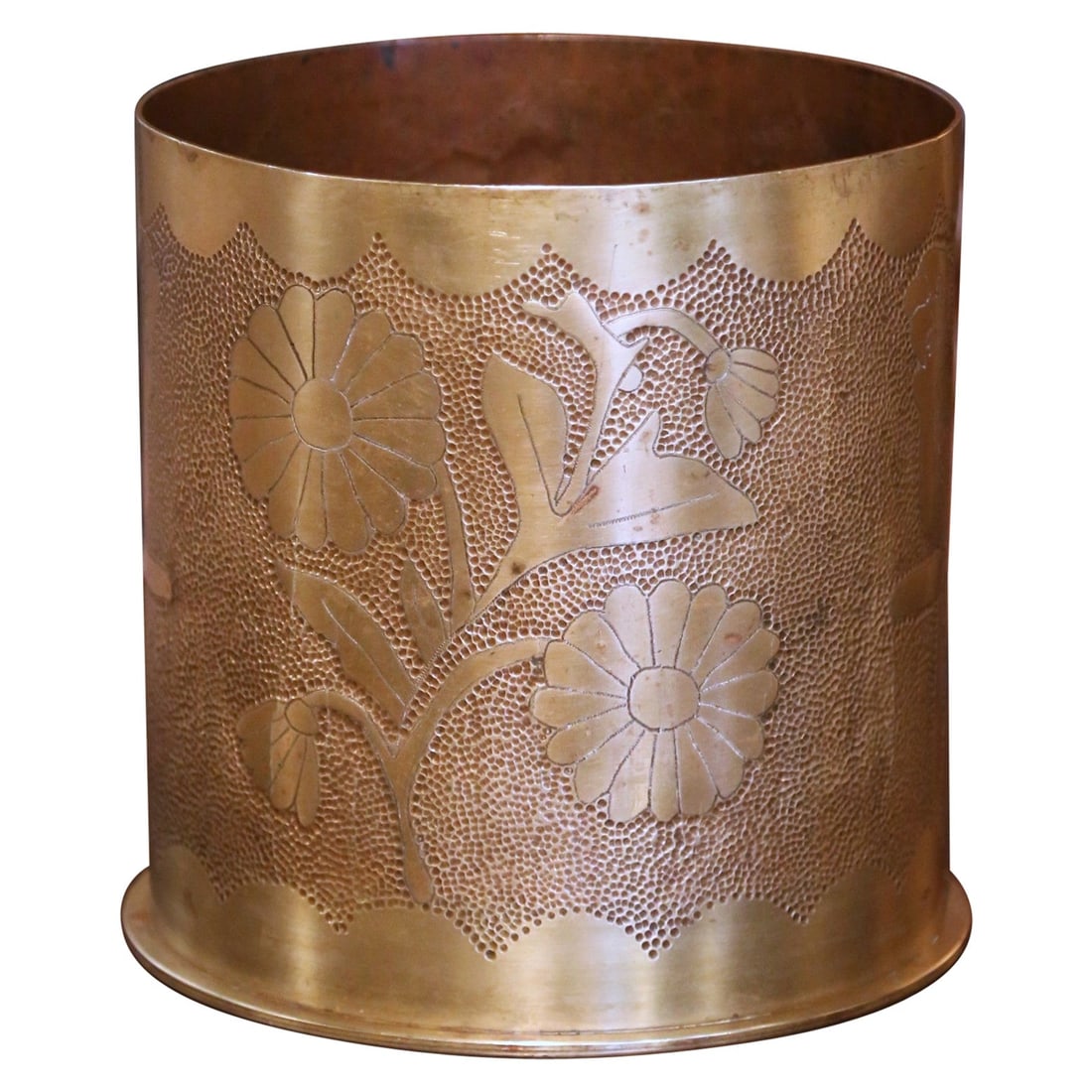 WWI German Brass Shell Casing with Engraved Floral Motifs 1918 (1 of 9)