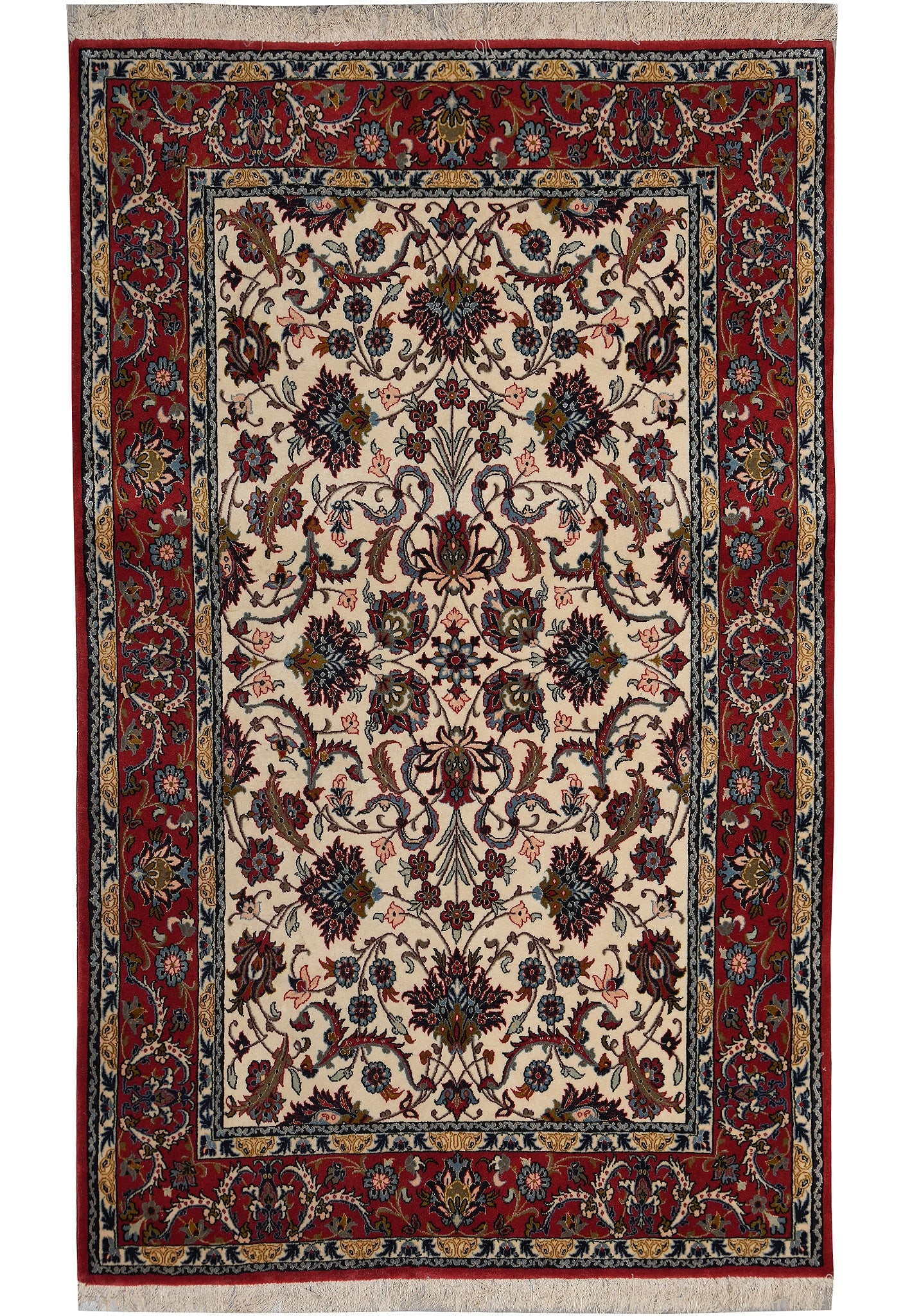 3.6 x 5.4 Persian Esfahan Rug 500 KPSI Wool and Silk on Silk (1 of 11)