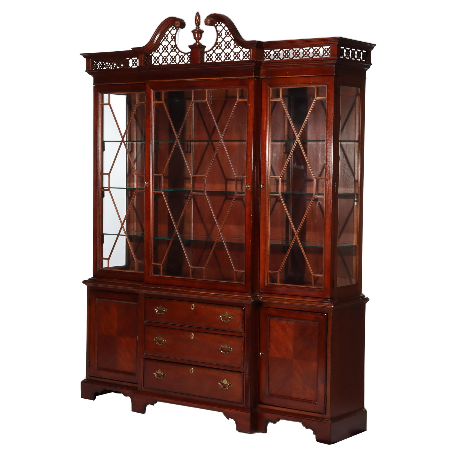 Oversized Lexington Palmer Home Federal Style Mahogany China Cabinet 20th Century (1 of 12)