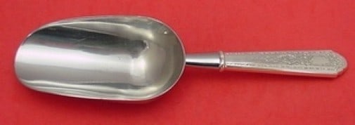 Lunt Sterling Silver Mary II Ice Scoop 9 Inch Custom Made: Lunt Sterling Silver Mary II Ice Scoop 9 Inch Custom Made This exquisite ice scoop is crafted from high-quality sterling silver, featuring a hollow handle and a durable stainless steel implement. It m