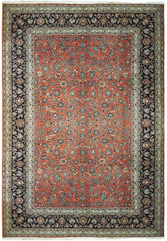 Handcrafted Salmon Semi-Antique Persian Tabriz Rug 8'2 x 11'8 (1 of 7)