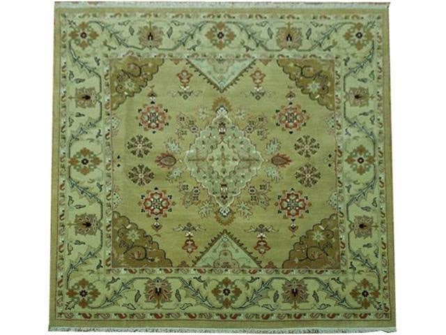 Handmade Camel Brown Oushak Rug 7' 11 x 8' 1 Geometric Pattern: Handmade Camel Brown Oushak Rug 7' 11 x 8' 1 Geometric Pattern Free continental US Shipping Enhance your living space with this exquisite handmade Camel Brown Oushak Rug. Featuring bold geometric patt