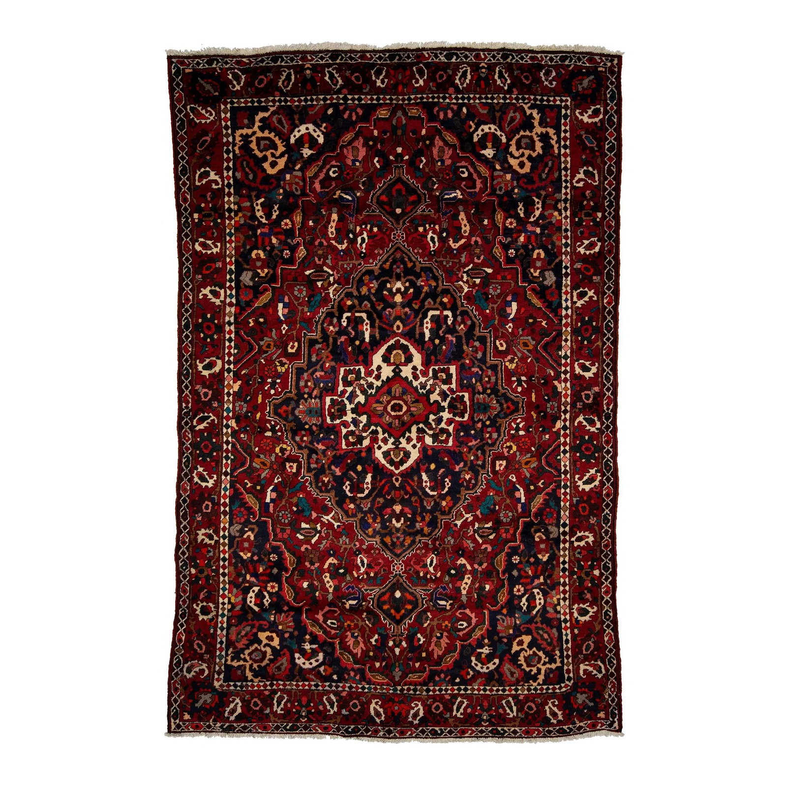 Vintage Persian Wool Rug Red Medallion Design 6'6 x 10'2: Vintage Persian Wool Rug Red Medallion Design 6'6 x 10'2 This exquisite vintage Persian rug showcases a stunning hand-knotted design in vibrant red, accentuated by an intricate medallion pattern. Craf