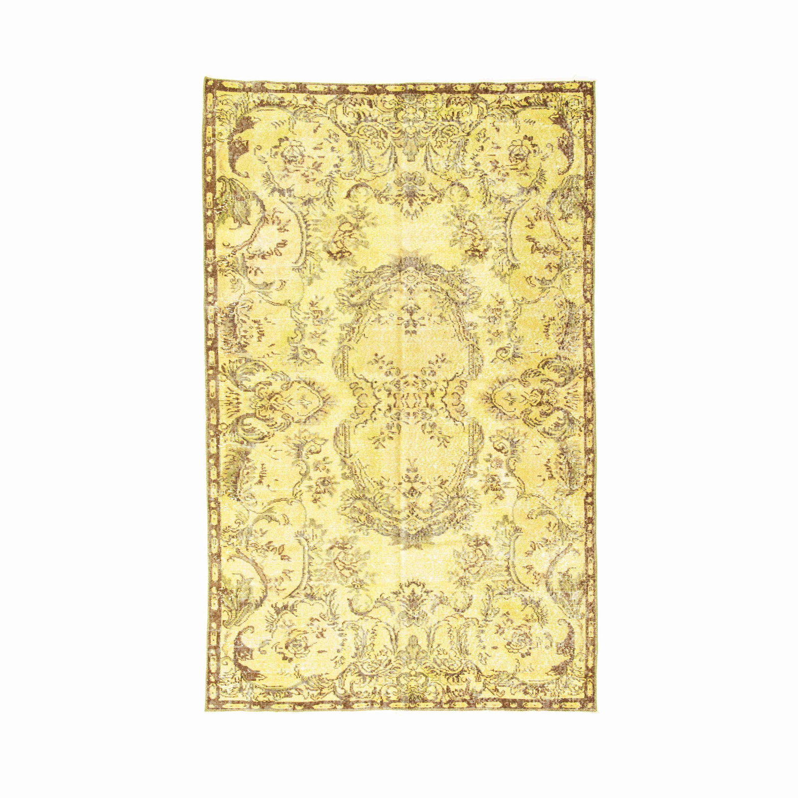 Authentic Handmade Vintage Floral Carpet Wool on Cotton 60.2 x 96.1 (1 of 8)