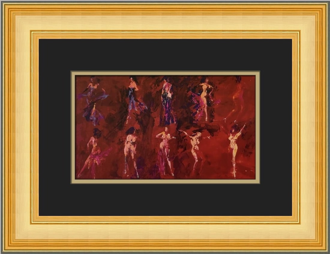LeRoy Neiman Crazy Horse Saloon Strip Tease Custom Framed Art Print: LeRoy Neiman Crazy Horse Saloon Strip Tease Custom Framed Art Print This stunning custom framed print captures LeRoy Neiman's iconic artwork titled "Crazy Horse Saloon Strip Tease," showcasing express