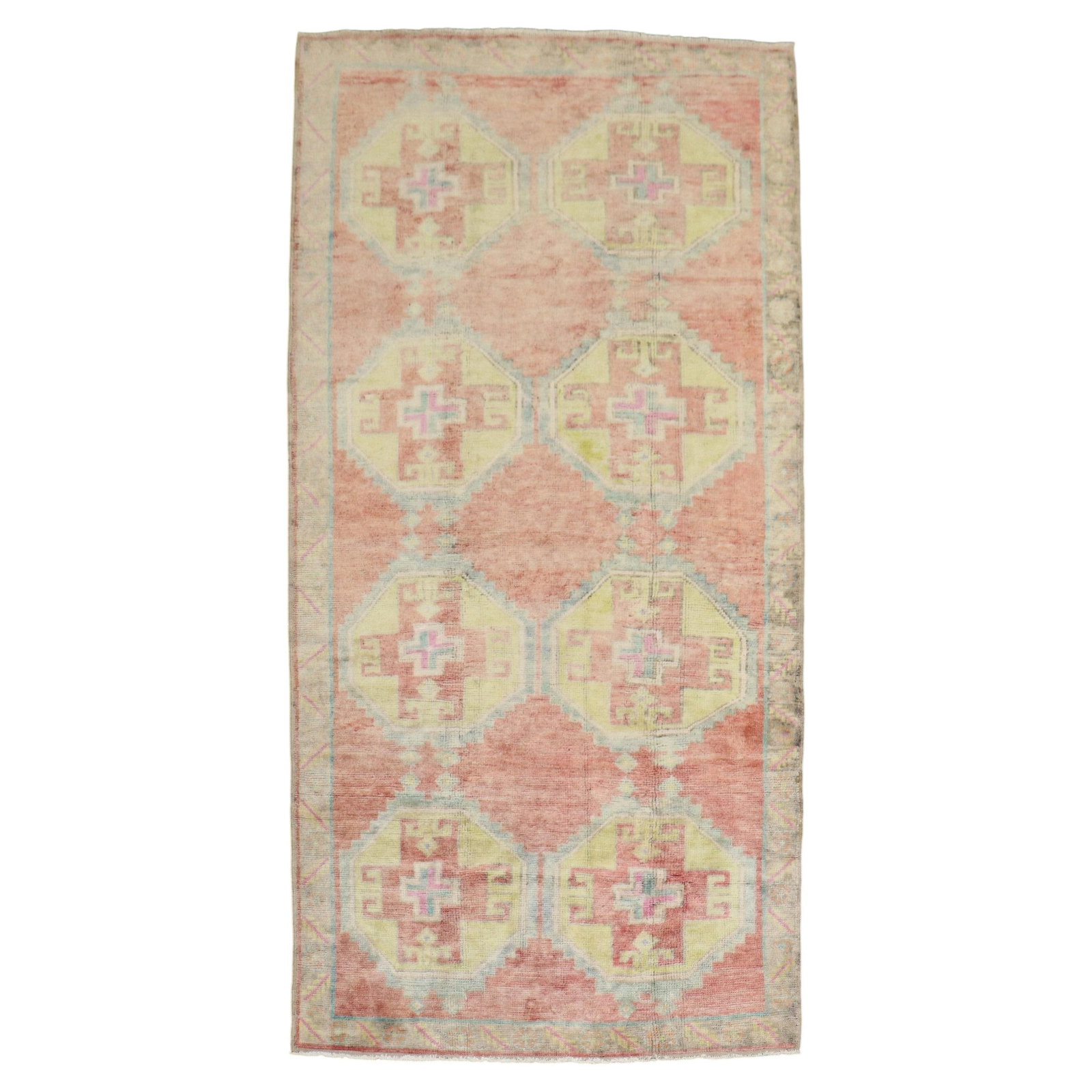 5' 2" x 9' 10" Vintage Wool Anatolian Rug from Turkey: 5' 2" x 9' 10" Vintage Wool Anatolian Rug from Turkey Vintage Turkish Anatolian rug in mellow tones, made of wool and originating from Turkey. It dates to circa 1940 and reflects a mid-20th-century Ad