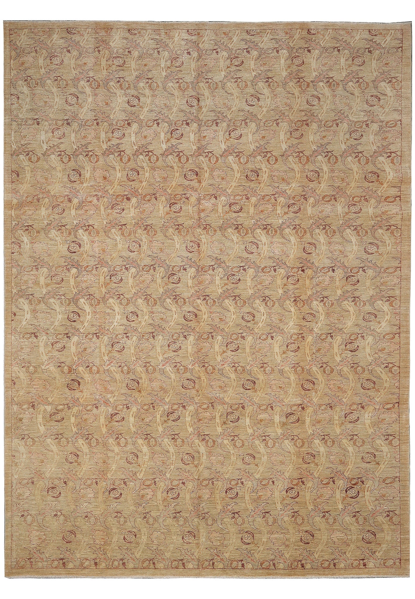 Handmade Zigler Transitional Rug 9 x 11.9 ft Wool Pakistan Area: Handmade Zigler Transitional Rug 9 x 11.9 ft Wool Pakistan Area Free continental US Shipping This handmade Zigler transitional area rug features a refined Chobi design, hand-knotted by skilled artisan