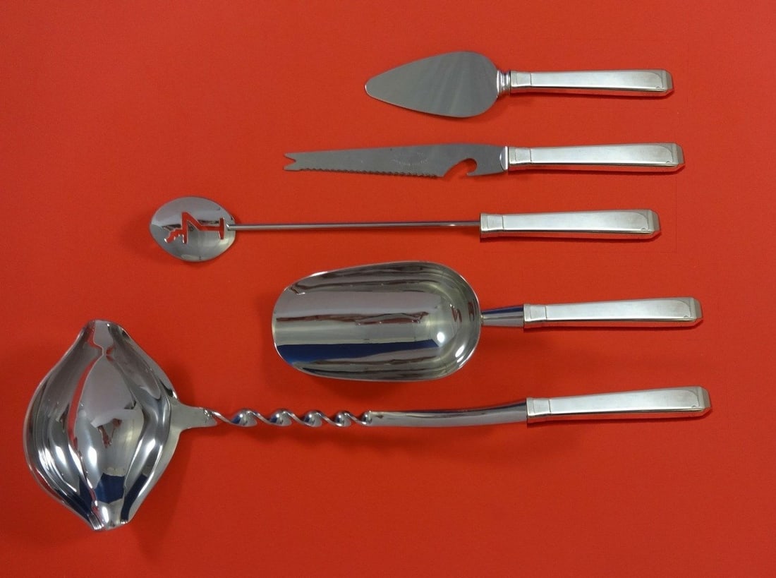 Towle Craftsman Sterling Silver 5pc Cocktail Party Serving Set: Towle Craftsman Sterling Silver 5pc Cocktail Party Serving Set Elevate your cocktail gatherings with the Craftsman by Towle Sterling Silver Cocktail Party Bar Serving Set. This exquisite 5-piece hoste