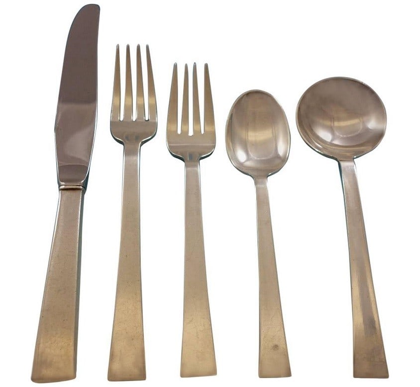 Continental Sterling Silver Flatware Set for 12 by International 65 Pieces: Continental Sterling Silver Flatware Set for 12 by International 65 Pieces Enhance your dining experience with the Continental flatware set by International Sterling. This exquisite collection feature