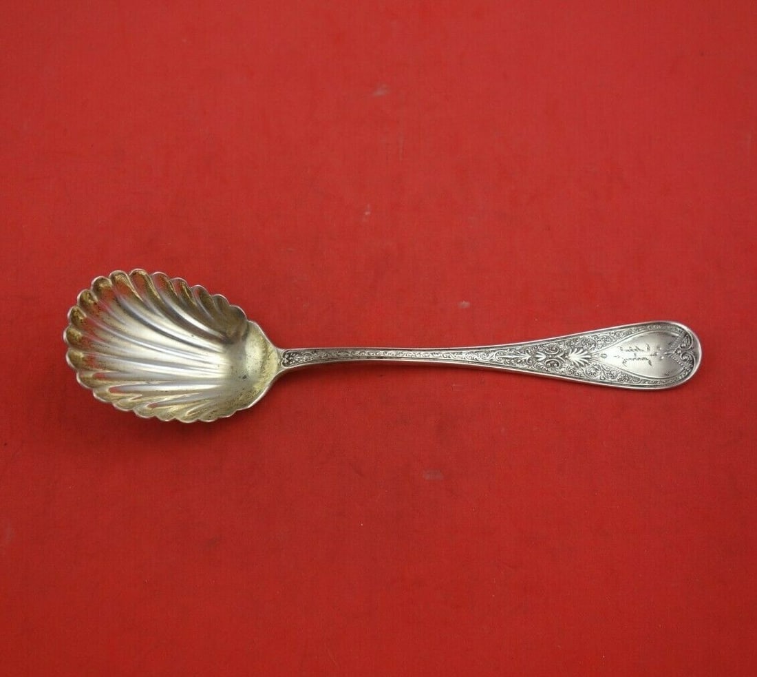 Gorham Hindostanee Sterling Silver Preserve Spoon 7 Inch Serving Piece: Gorham Hindostanee Sterling Silver Preserve Spoon 7 Inch Serving Piece This exquisite 7" serving spoon is crafted from sterling silver and features the elegant Hindostanee pattern by Gorham. Dating ba
