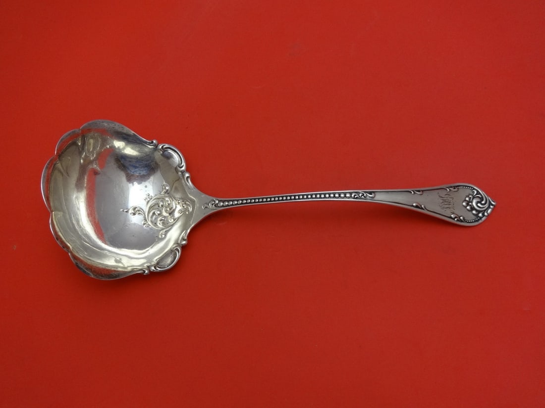 Towle Rustic Sterling Silver Oyster Ladle 9.5 Inches Monogrammed: Towle Rustic Sterling Silver Oyster Ladle 9.5 Inches Monogrammed This Rustic by Towle Sterling Silver Oyster Ladle measures 9 1/2" and features a beautiful design in the Rustic pattern. Made of high-q