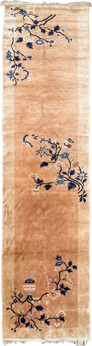 Handmade Chinese Art Deco Wool Runner Rug 74cm x 323cm (1 of 12)