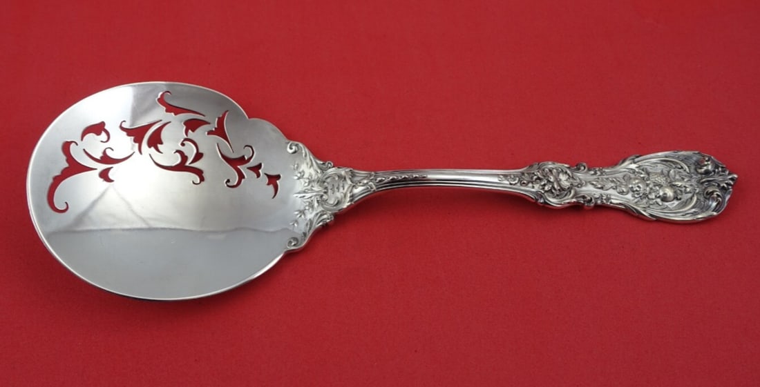 Sterling Silver Tomato Server Francis I Pattern with Fourteen Piercings: Sterling Silver Tomato Server Francis I Pattern with Fourteen Piercings This large tomato server is crafted in the Francis I pattern by Reed & Barton and made of sterling silver. Featuring intricate h
