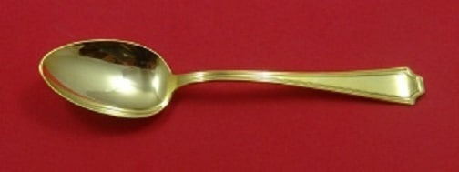 Durgin Fairfax Vermeil Sterling Silver Teaspoon 5 3/4 Gold Wash: Durgin Fairfax Vermeil Sterling Silver Teaspoon 5 3/4 Gold Wash This exquisite teaspoon features the elegant Fairfax Vermeil pattern by Durgin, crafted from high-quality sterling silver. Produced betw