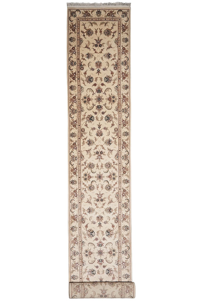 2.6 x 20 Feet Hand Knotted Wool and Silk Runner (1 of 8)