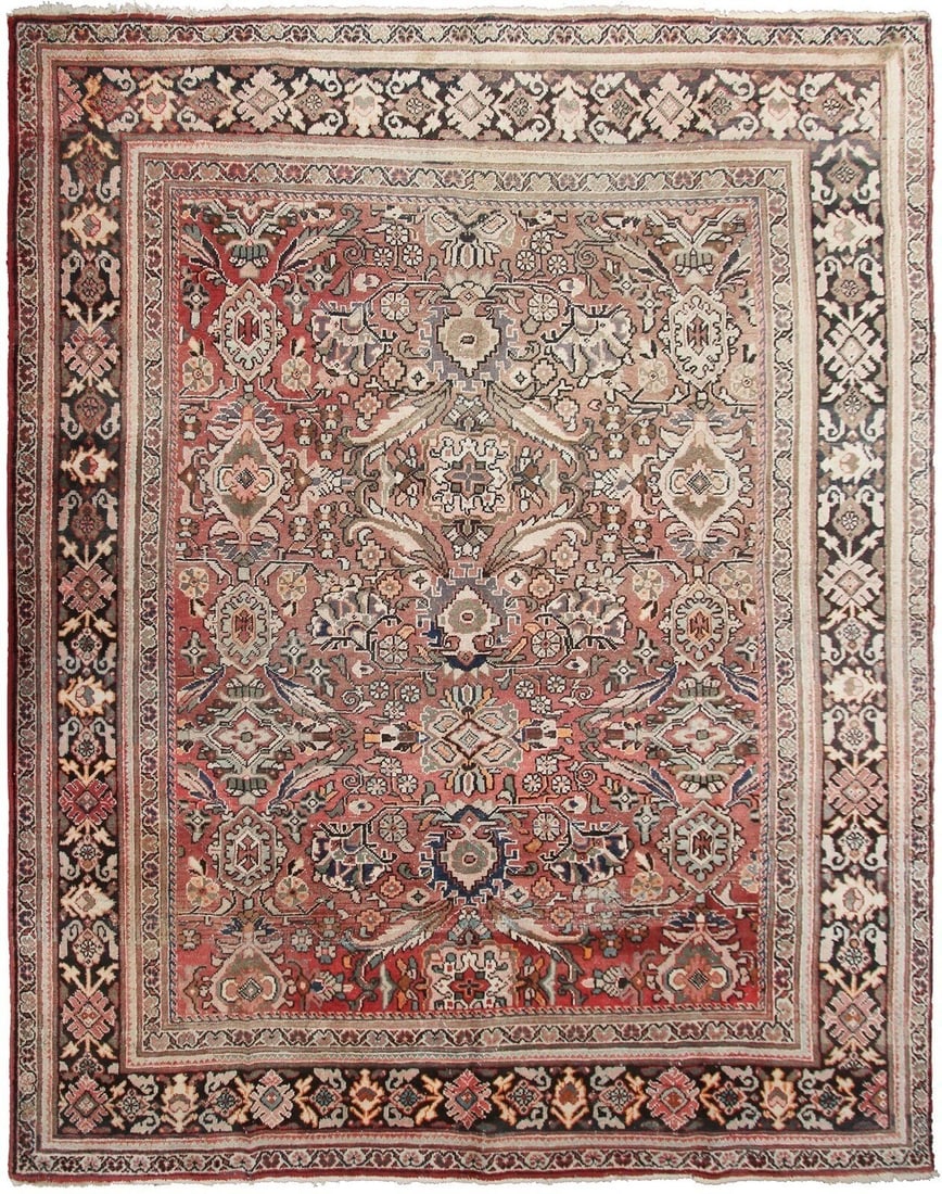 Antique Hand Knotted Persian Mahal Wool Rug 8x10 247cm x 305cm (1 of 10)