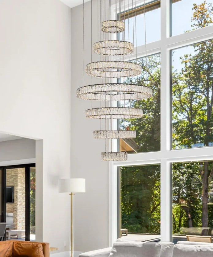 Monroe 34 in Black Crystal LED Chandelier (1 of 8)