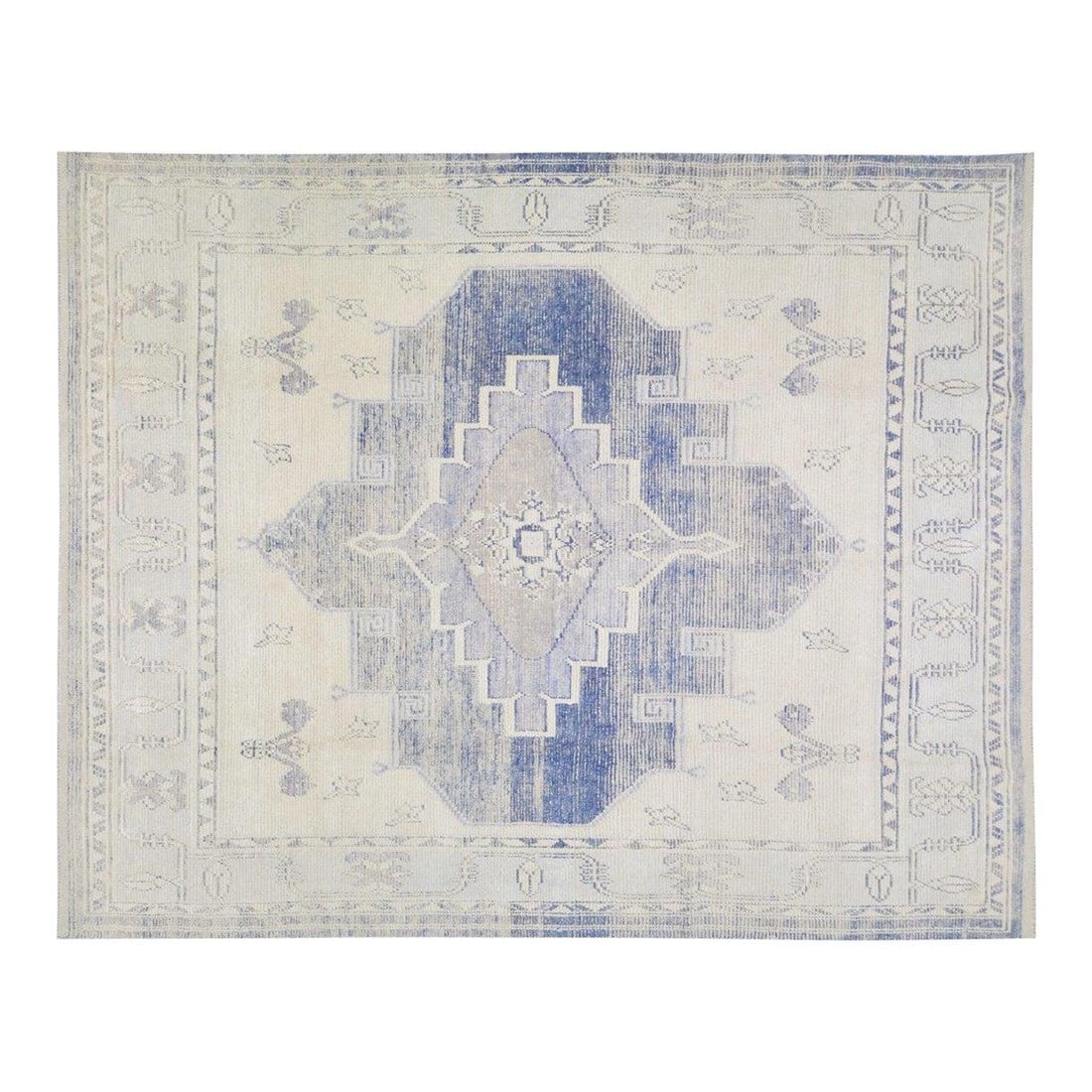Modern Beni Ourain Wool Area Rug in White 8' x 10': Modern Beni Ourain Wool Area Rug in White 8' x 10' This hand-knotted Moroccan Beni Ourain rug features a modern design with a soft wool texture. The rug is pre-owned and showcases a white color, makin