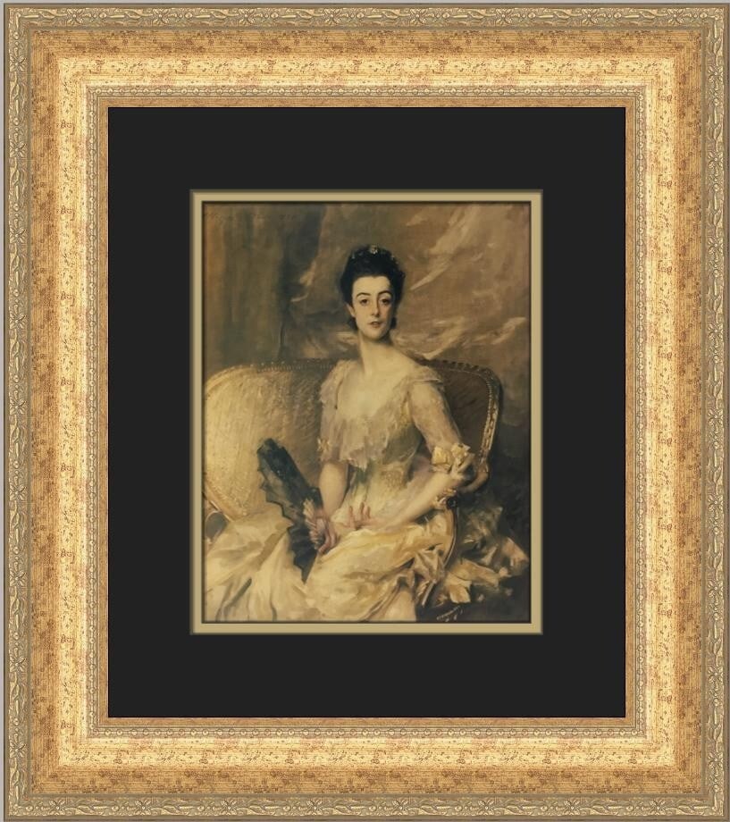 John Singer Sargent Caroline De Bassano Custom Framed Print 19 x 16: John Singer Sargent Caroline De Bassano Custom Framed Print 19 x 16 This custom framed print features the artwork "Caroline De Bassano" by esteemed artist John Singer Sargent. Created in 1991, this me
